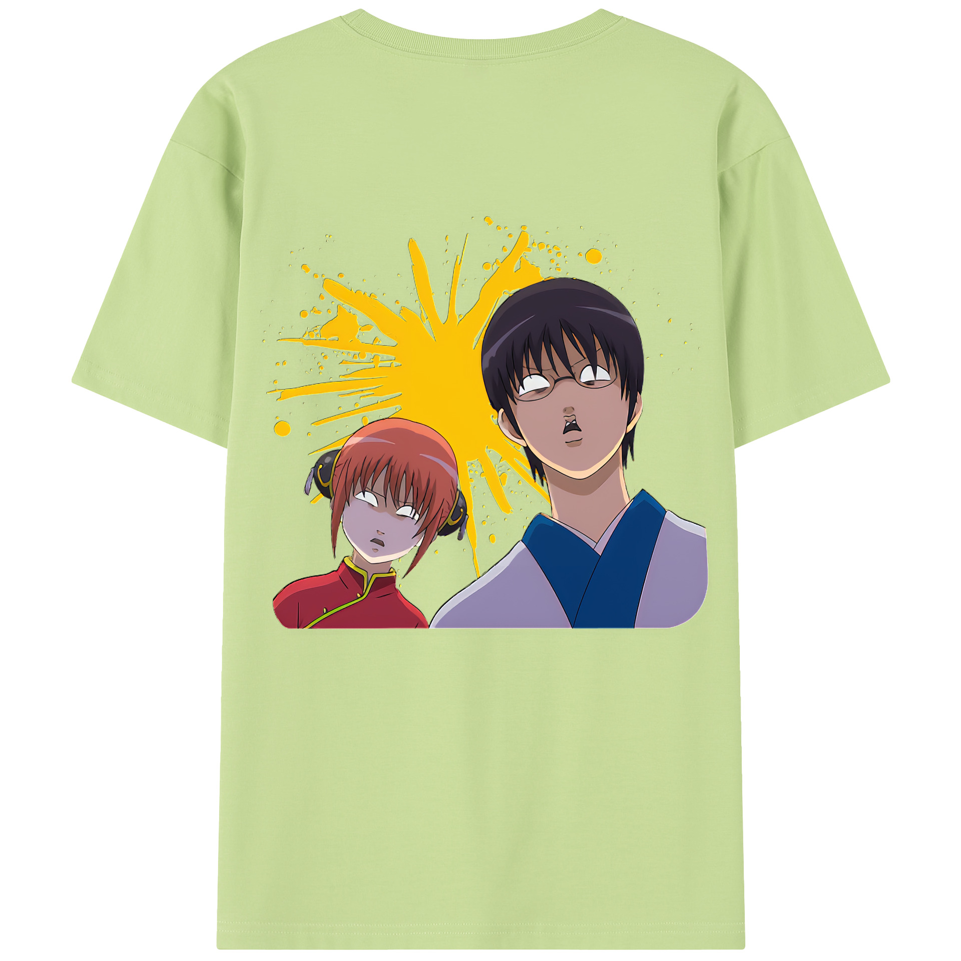 （画像用） ぎんたま 坂田銀時（さかたぎんとき） 神楽 志村新八（しむら しんぱち） GINTAMA Sakata Gintoki Kagura Shimura Shinpachi 綿100％半袖Tシャツ（背面プリント）